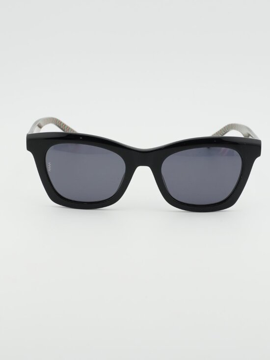 M Missoni MMI 0089/S 0807 IR Sunglasses Shiny Black Square Frame, Grey Lenses main image 7